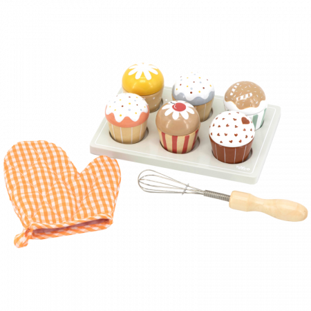 TRYCO Dřevěný Cupcake Set