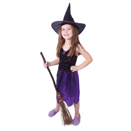 RAPPA | Dětský kostým fialový s kloboukem čarodějnice/Halloween (S) DS65747432