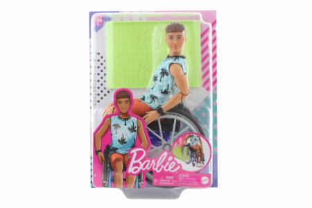 Barbie Model ken na invalidním vozíku v modrém kostkovaném tílku DS65449881