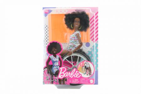 Barbie Modelka na invalidním vozíku v overalu se srdíčky HJT14 DS66984014