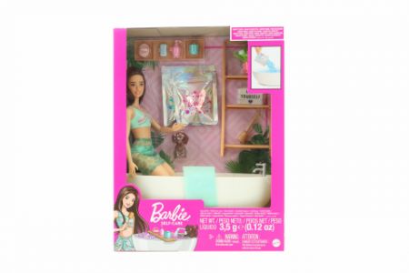 Barbie Panenka a koupel s mýdlovými konfetami brunetka HKT93 DS20300439