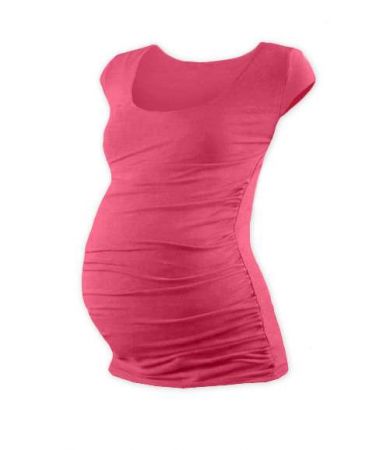Těhotenské tričko, mini rukáv, lososově růžová M/L