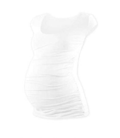 Těhotenské tričko, mini rukáv, bílá M/L