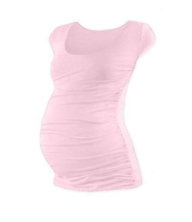 Těhotenské tričko, mini rukáv, světle růžová XXL/XXXL