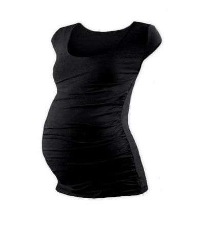 Těhotenské tričko, mini rukáv, černá L/XL