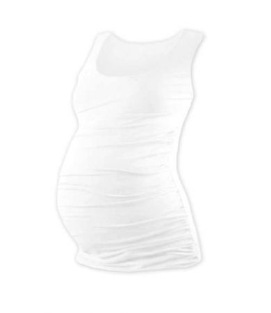 Těhotenské tričko bez rukávů, bílá M/L