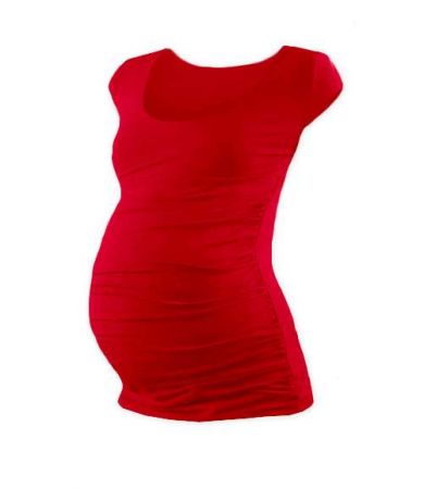 Těhotenské tričko, mini rukáv, červená S/M