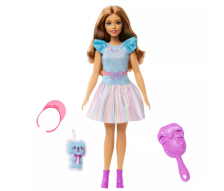 Mattel Moje první Barbie panenka - brunetka se zajíčkem 