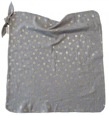 letní deka Muslin Flower Grey 4232