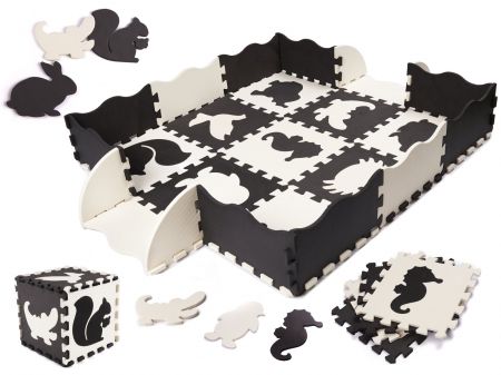 HračkyZaDobréKačky Dětské pěnové puzzle černo-bílé, 25 dílů KX6270