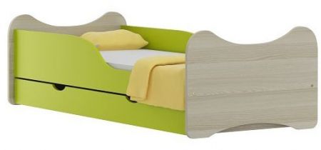 Dětská postel s matrací, roštem, šuplíkem a zábranami Nyu 21