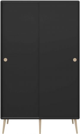 Černá šatní skříň s posuvnými dveřmi Softline 101 šířka 113 cm