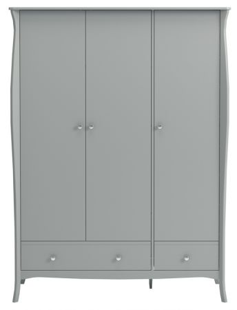 Trojdveřová šatní skříň v romantickém stylu Baroque 107 dark grey