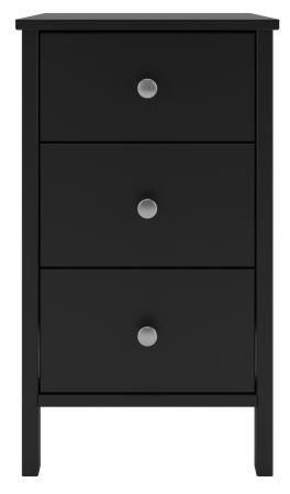 Komoda černá se třemi zásuvkami Stockholm 003 40 cm