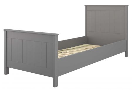 Jednolůžková postel Stockholm 649 s roštem šedá 90 x 200 cm