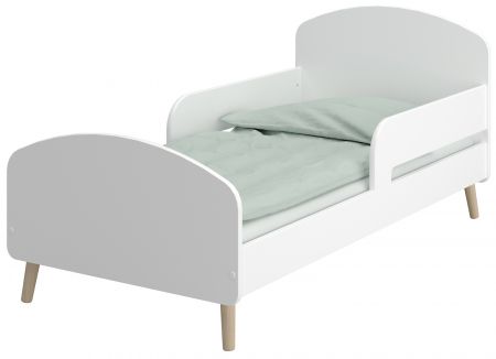 Dřevěná dětská postel Greta 645 bílá s roštem a zábranami 70 x 140 cm
