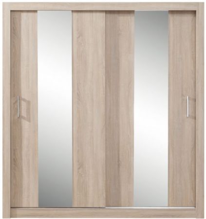 Šatní skříň dub sonoma s posuvnými zrcadlovými dveřmi Konica 200 cm