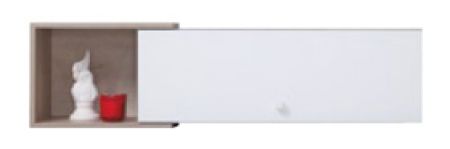 Moderní polička na zeď Giga 13 dub / bílý lux / beton