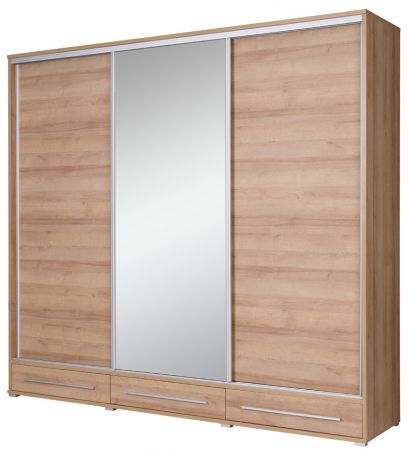 Velká šatní skříň se zrcadlem a posuvnými dveřmi Karafa 255 cm