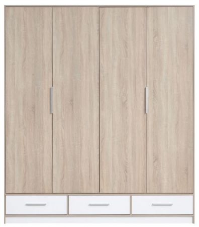 Šatní skříň Drive1L s posuvnými dveřmi dub Sonoma / bílý Lux 204 cm