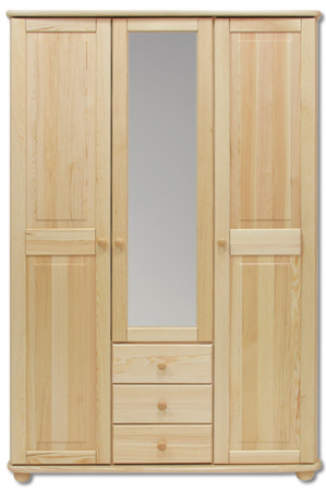 Dřevěná šatní skříň se zrcadlem SF100 šířka 125