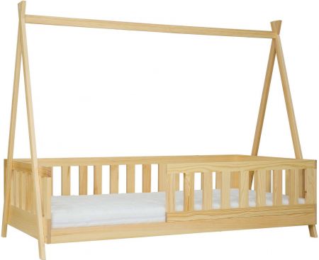 Dětská postel LK142 se zábranou a stříškou 90 x 180 cm