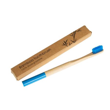 beUnik Bambusový kartáček na zuby barevný - soft - modrá