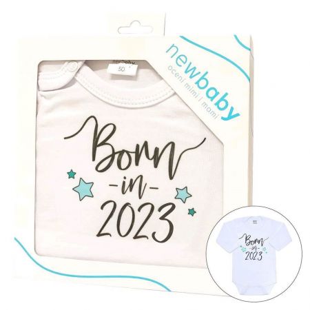 Body s potiskem New Baby Born in 2023 - dárkové balení Velikost: 68 (4-6m)
