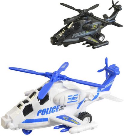 _Ostatní 1_ Vrtulník policejní plastový na setrvačník 20cm na baterie 2 barvy Světlo Zvuk
