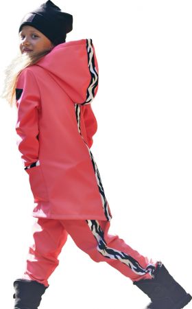 JAKOMAMACZ Softshellové kalhoty s fleecem PINKIE ZEBRA - Holčička Velikost: Dítě 110 - 116