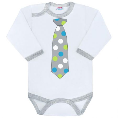 NEW BABY Body s potiskem New Baby s kravatou s puntíky Vel. 74