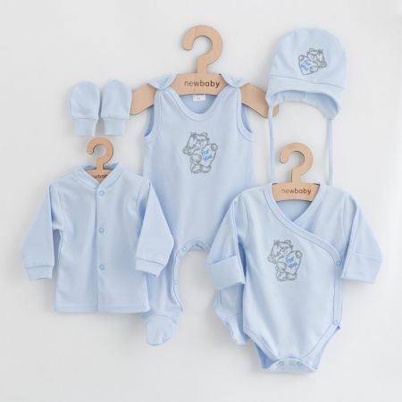 NEW BABY 5-dílná kojenecká soupravička do porodnice New Baby Classic modrá