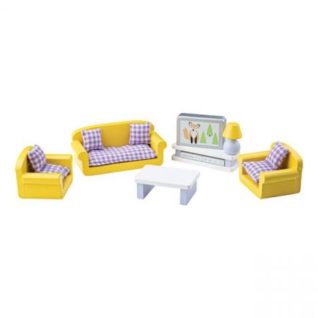 Tidlo Dřevěný nábytek obývací pokoj žlutý - poškozený obal DS48327447
