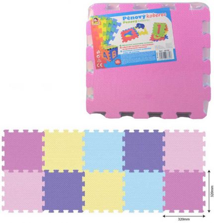Měkké bloky barevné A 10ks pěnový koberec baby puzzle podložka na zem DS62367583
