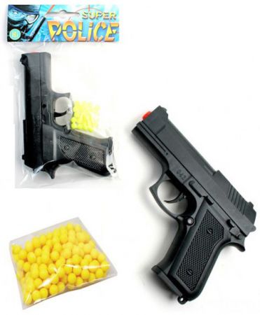 Pistole kuličkovka 13cm policejní revolver na kuličky set s náboji plast DS69555478