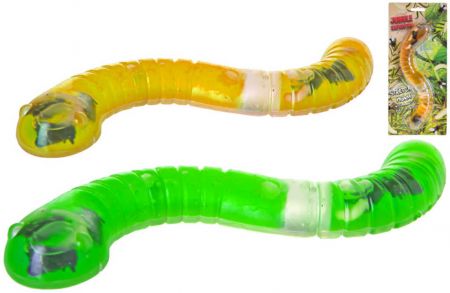Zvířátko had gelový 25cm s larvami a hmyzem 2 barvy na kartě DS77351831