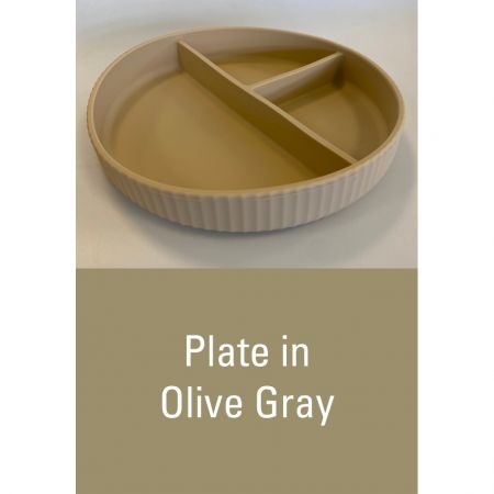 Mikk-Line Mikk - Line silikonový talíř 5003 - Olive Gray
