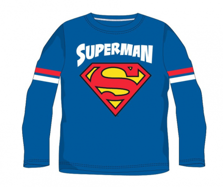 Dětské tričko dlouhý rukáv Superman modré 128 cm