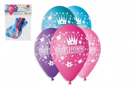 Smart Balloons Balonek/Balonky nafukovací princezny 12'' průměr 30cm 5ks v sáčku