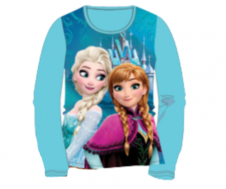 Dívčí tričko dl. rukáv Frozen tyrkysové 98 cm