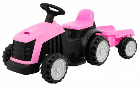 HračkyZaDobréKačky Elektrický traktor s přívěsem TR1908 růžový PA.TR1908T.ROZ