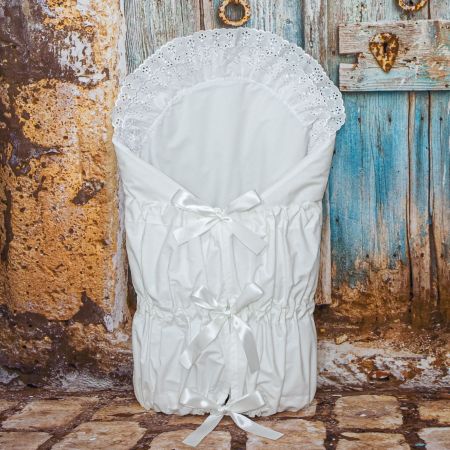 ESITO (handmade) Zavinovačka klasická čtvercová 2 kanýry - bílá / 75 x 75 cm Barva: Bílá, Velikost: 75 x 75 cm ESZAVKLACTV2KBM