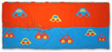 Kapsář za postel Autíčko oranžové 150cm