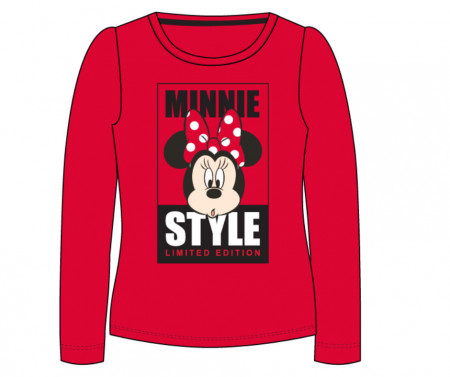 Dívčí tričko dl. rukáv Minnie červené 122 cm