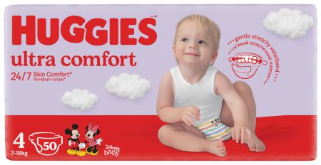 HUGGIES HUGGIES® Pleny jednorázové Ultra Comfort Jumbo 4 (7-18 kg), 50 ks