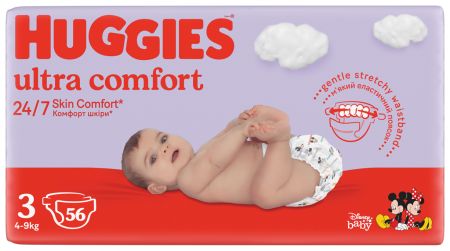 HUGGIES HUGGIES® Pleny jednorázové Ultra Comfort Jumbo 3 (4-9 kg), 56 ks
