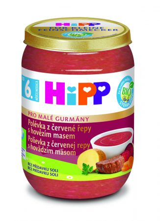 HIPP HiPP BIO Polévka z červené řepy s hovězím masem od 6. měsíce, 190 g