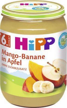 HIPP HiPP BIO Jablko s mangem a banány, 190 g - ovocný přírkm