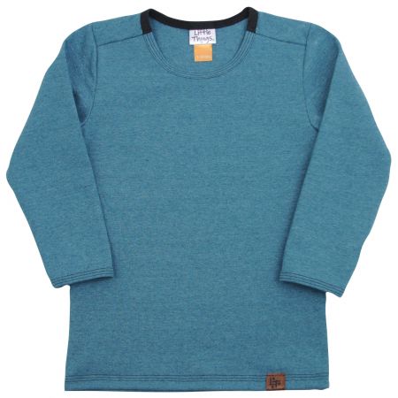 modré tričko z recyklovaného úpletu - 7-9 let