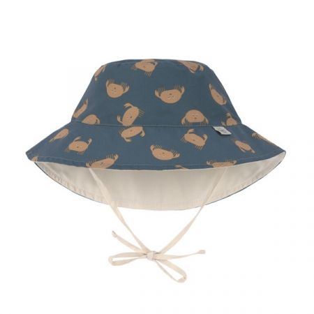 LÄSSIG oboustranný klobouček SUN PROTECTION BUCKET HAT Crabs Blue 7-18m